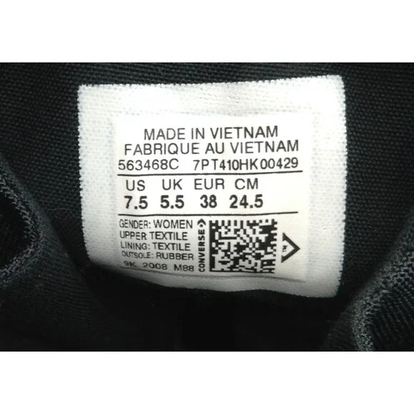 Converse Chuck 70 De Luxe Boots Wn 7.5 Black Platform Combat High Top Goth Shoes - Picture 15 of 15